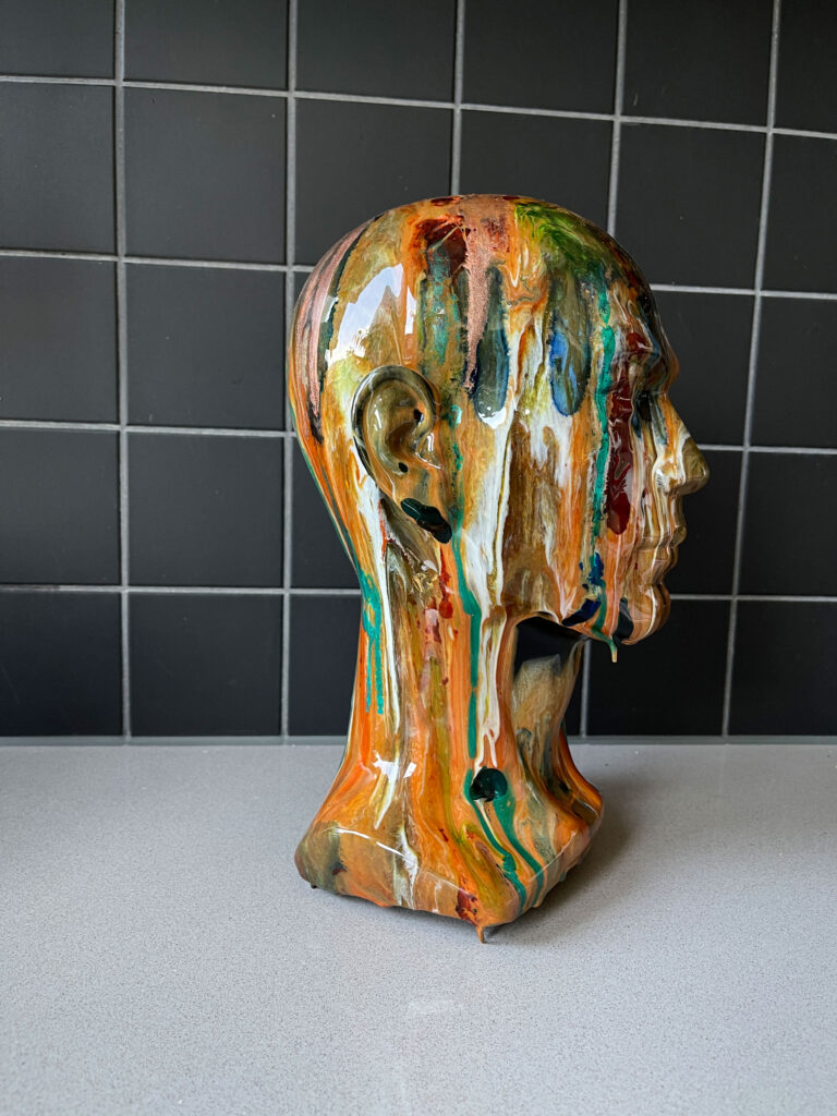 resin artwork on a sculpture