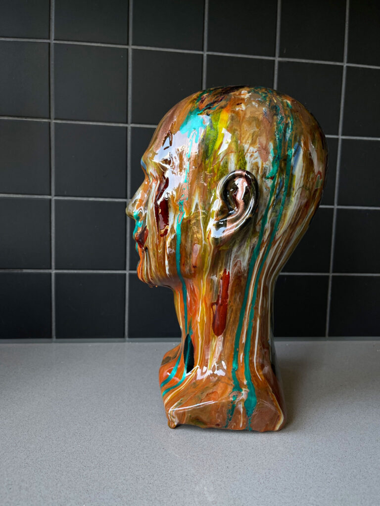 resin artwork on a sculpture