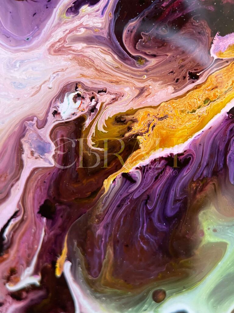 macro shot of alcohol ink colorful